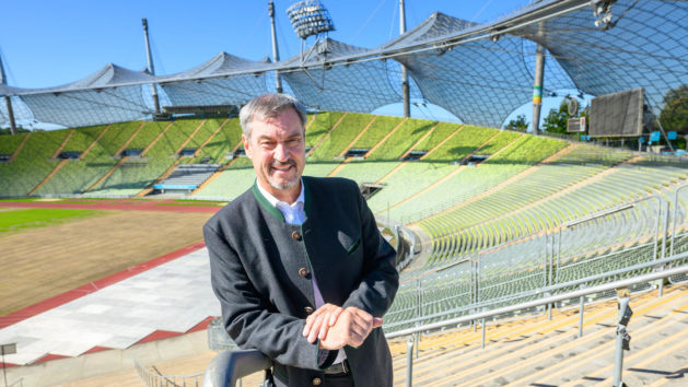 Ministerpräsident Dr. Markus Söder im Olympiastadion München.