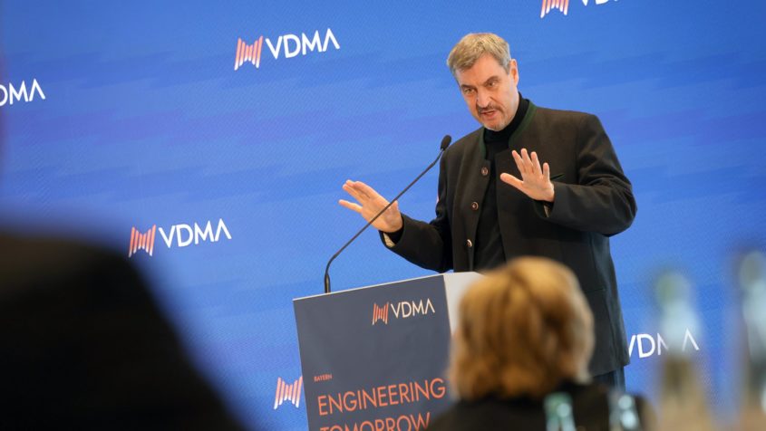 Ministerpräsident Dr. Markus Söder hält eine Rede bei der ...