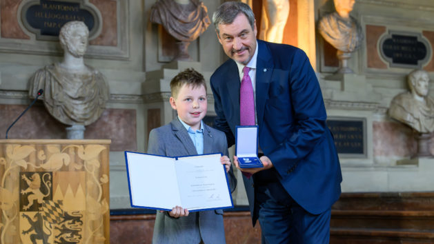 Lukas Gick ist der j&uuml;ngste Retter, der mit einer Christophorus-Medaille ausgezeichnet wird.